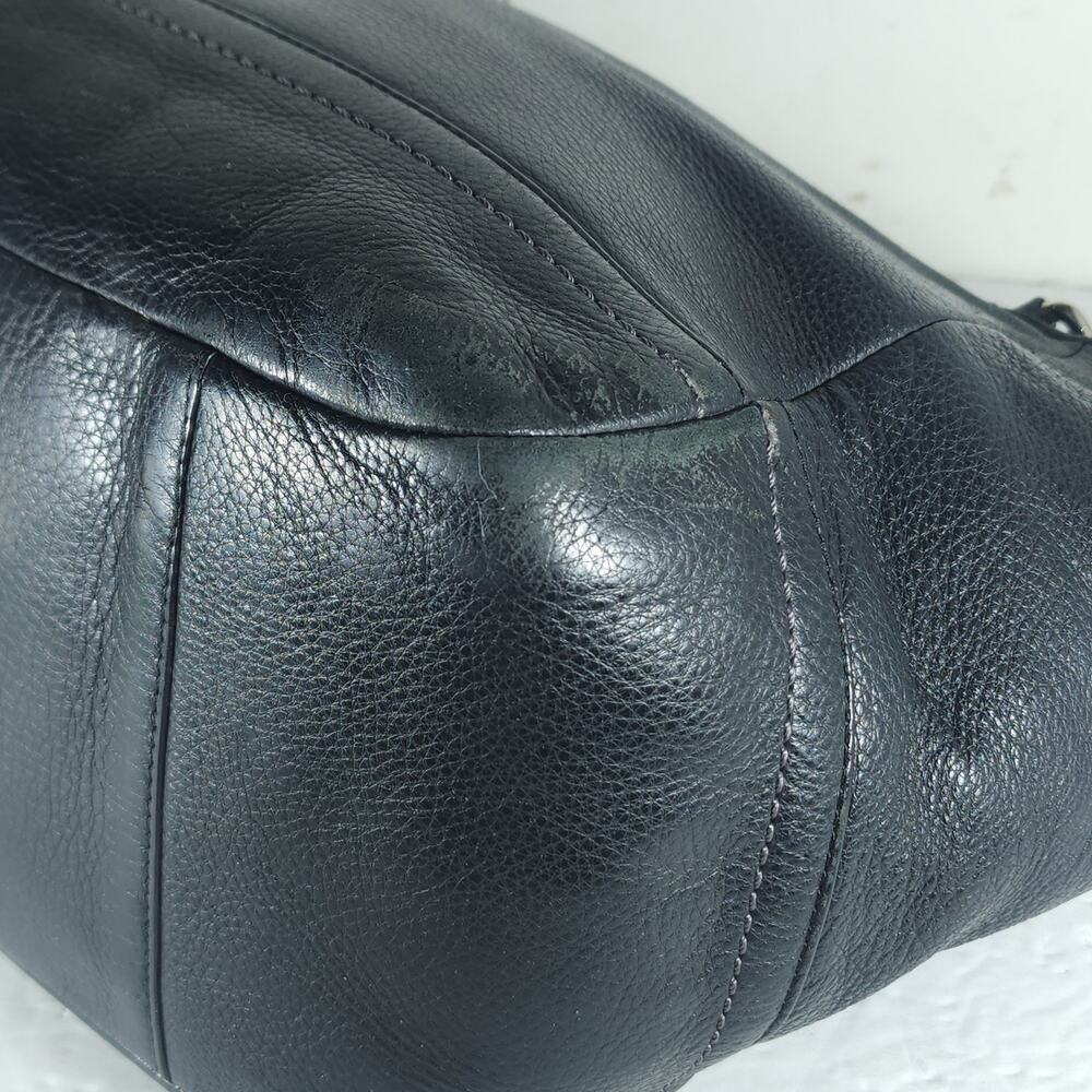 Coach Park Carrie 23284 Black Pebbled Leather Carryall Tote Shoulder Bag - Picture 10 of 16